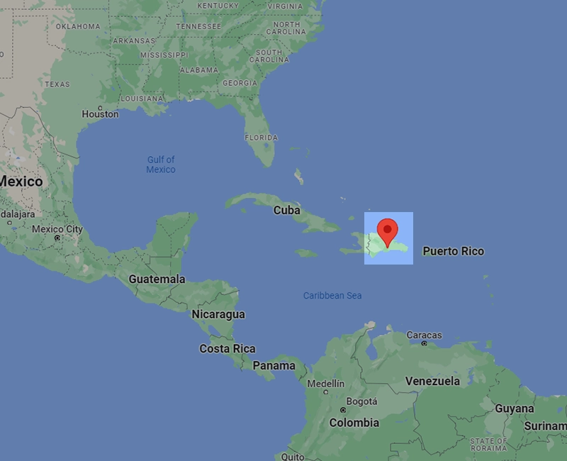 google map ドミニカ共和国の位置